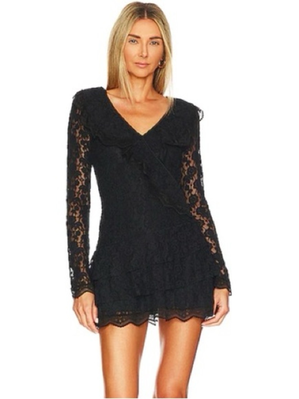 LoveShackFancy Black Lace Athala Dress